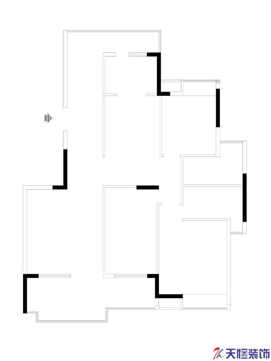 洛陽裝修案例洛陽正大國際三室兩廳混搭風(fēng)格天恒設(shè)計(jì)施工裝修方案